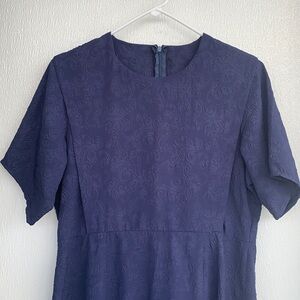 Mennonite Women’s Cape Dress Cottagecore Prairie Homemade Amish Navy Blue